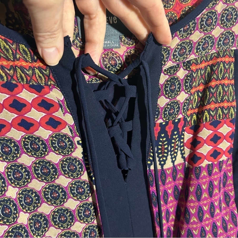 Maeve Anthropologie Rosalie Peasant Boho Chic Tie Waist Dress Size Small - Picture 3 of 15